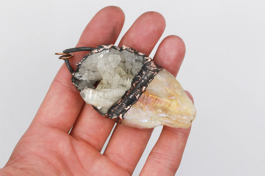 Aura Citrine & Quartz Necklace