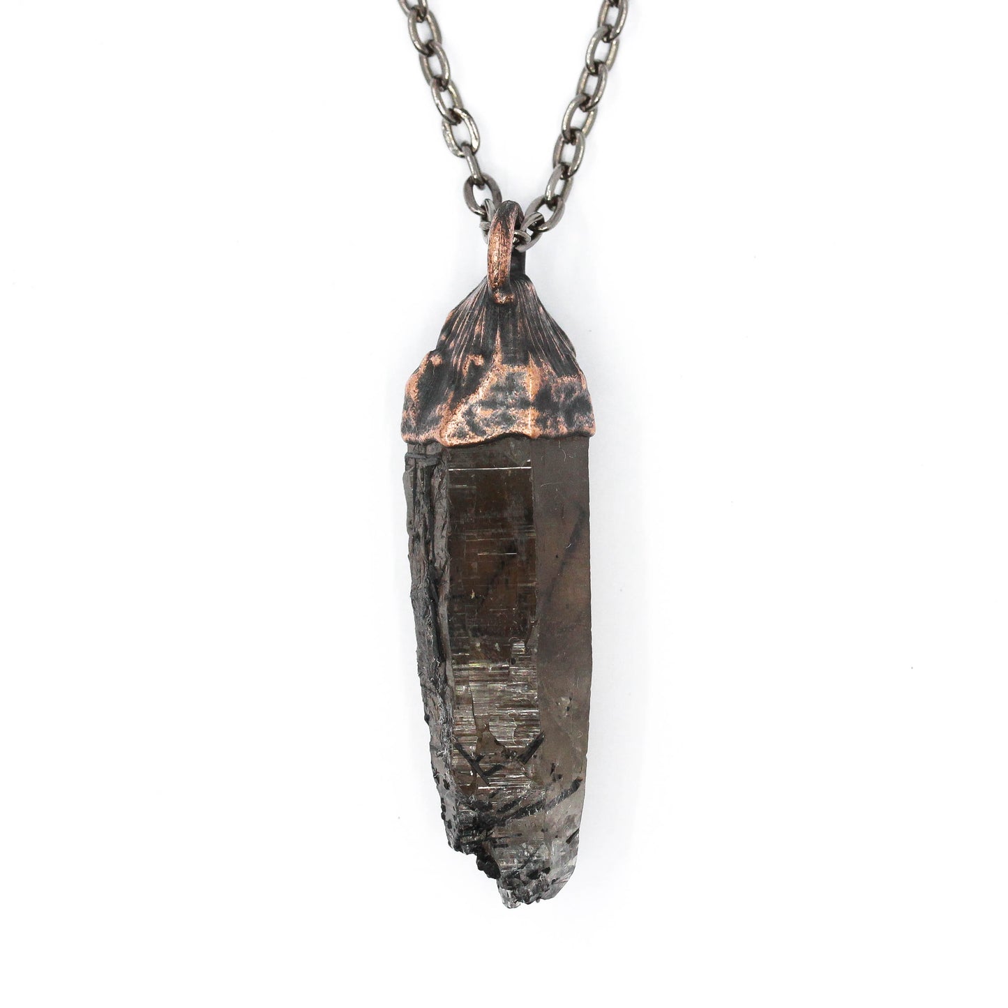 Raw Rutilated Smoky Quartz Necklace