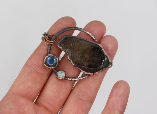Smoky Quartz, Labradorite & Aquamarine