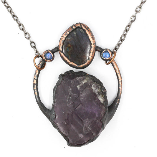 Amethyst, Labradorite & Moonstone Necklace