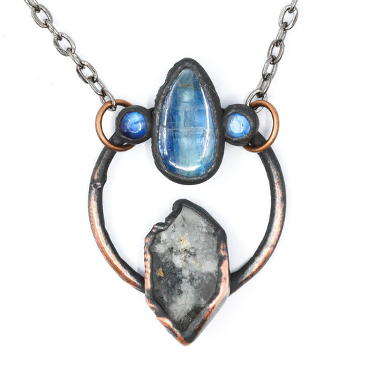 Herkimer Diamond, Kyanite & Moonstone Necklace