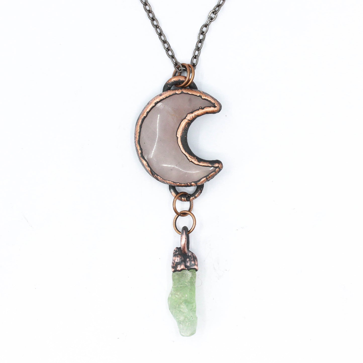 Rose Quartz & Green Calcite Pendant