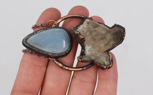 Smoky Quartz & Angelite Necklace