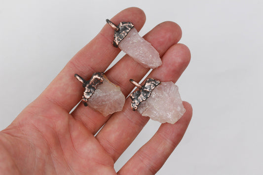 Raw Rose Quartz Necklace