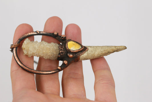 Deer Antler, Spirit Quartz & Citrine Necklace