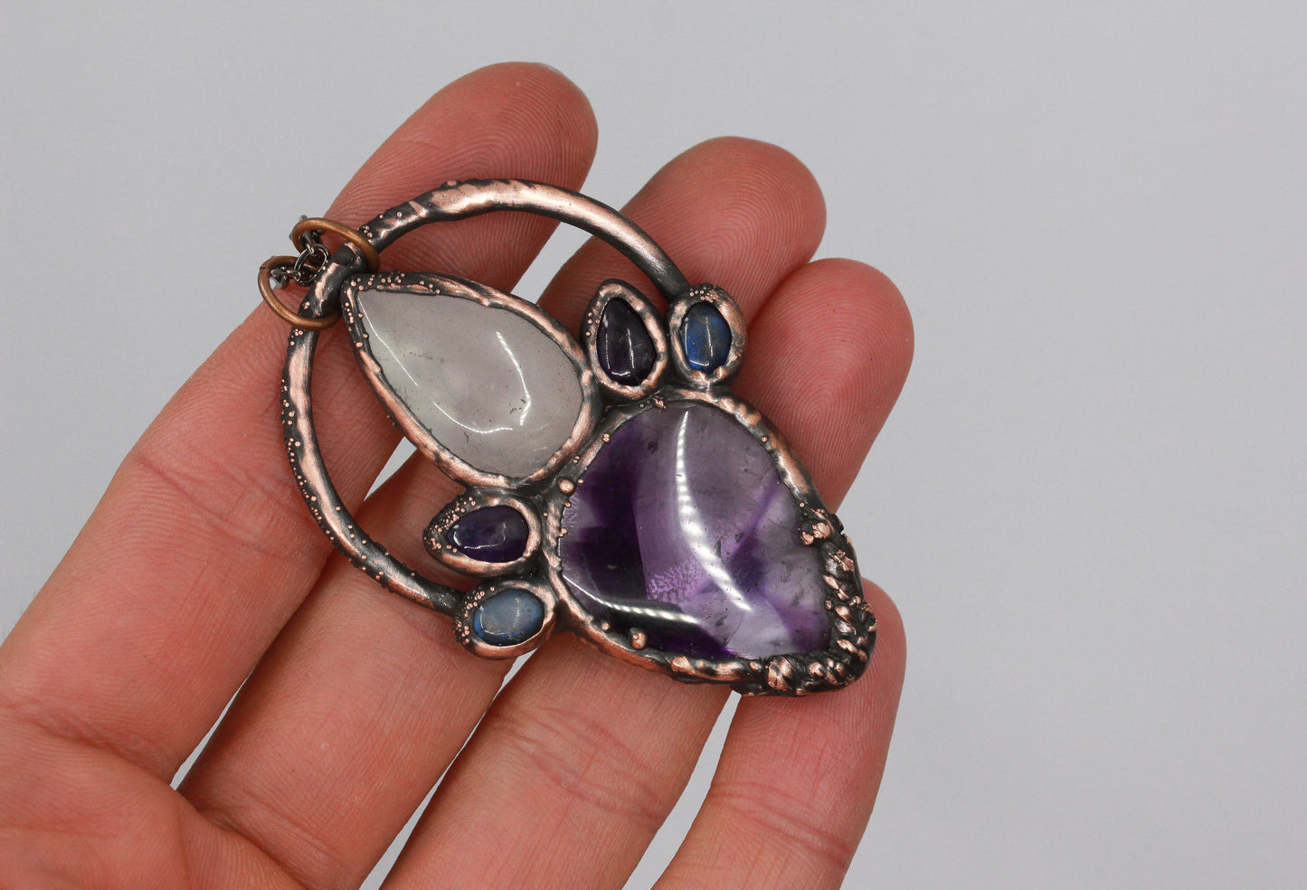 Amethyst, Rose Quartz & Labradorite