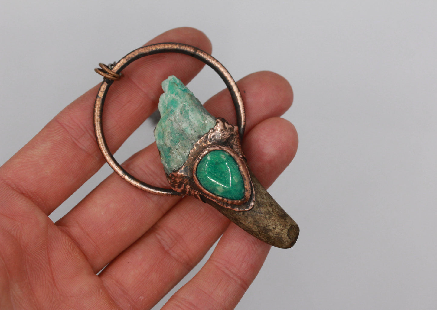 Small Deer Antler & Amazonite Necklace