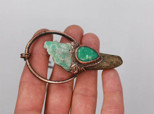 Small Deer Antler & Amazonite Necklace