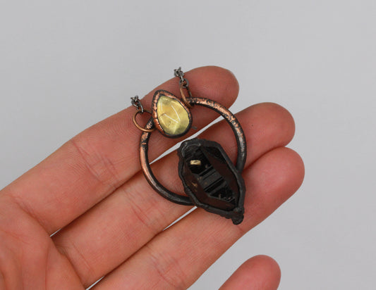 Smoky Quartz & Citrine Necklace