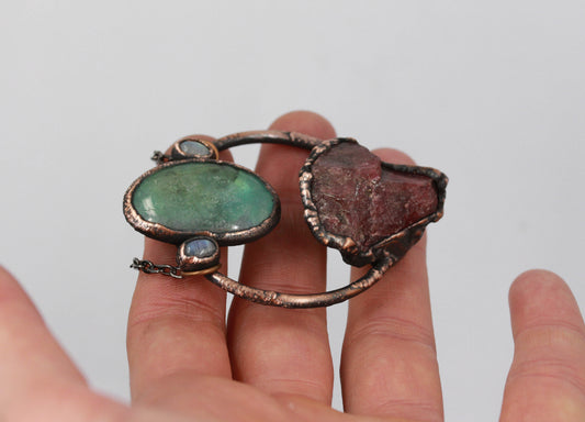 Rhodonite, Fluorite & Moonstone Necklace