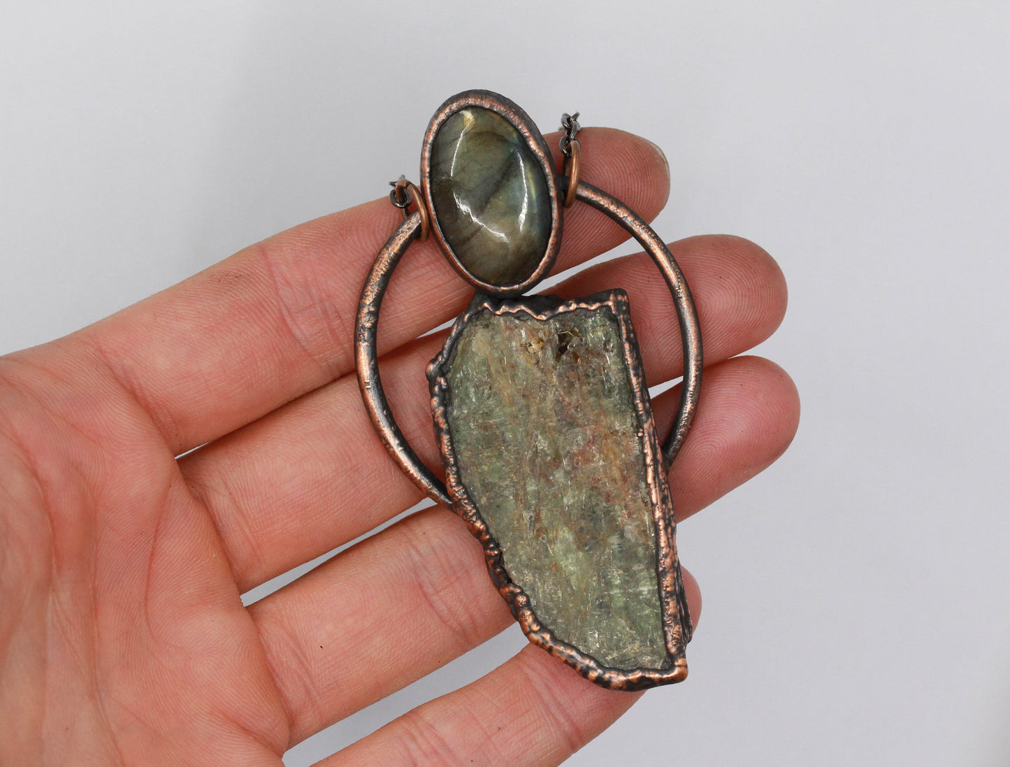 Green Kyanite & Labradorite Necklace