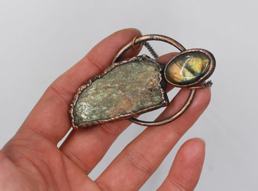 Green Kyanite & Labradorite Necklace