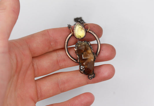 Citrine Hoop Necklace