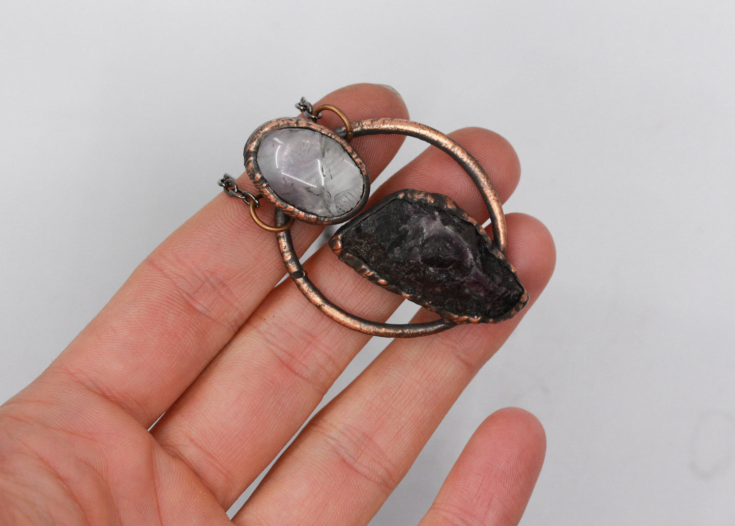 Fluorite & Amethyst Necklace