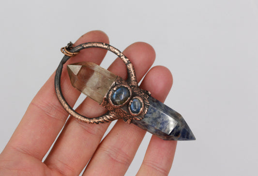 Lapis Lazuli, Smoky Quartz & Labradorite Necklace