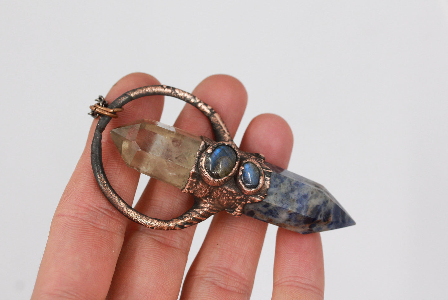 Lapis Lazuli, Smoky Quartz & Labradorite Necklace