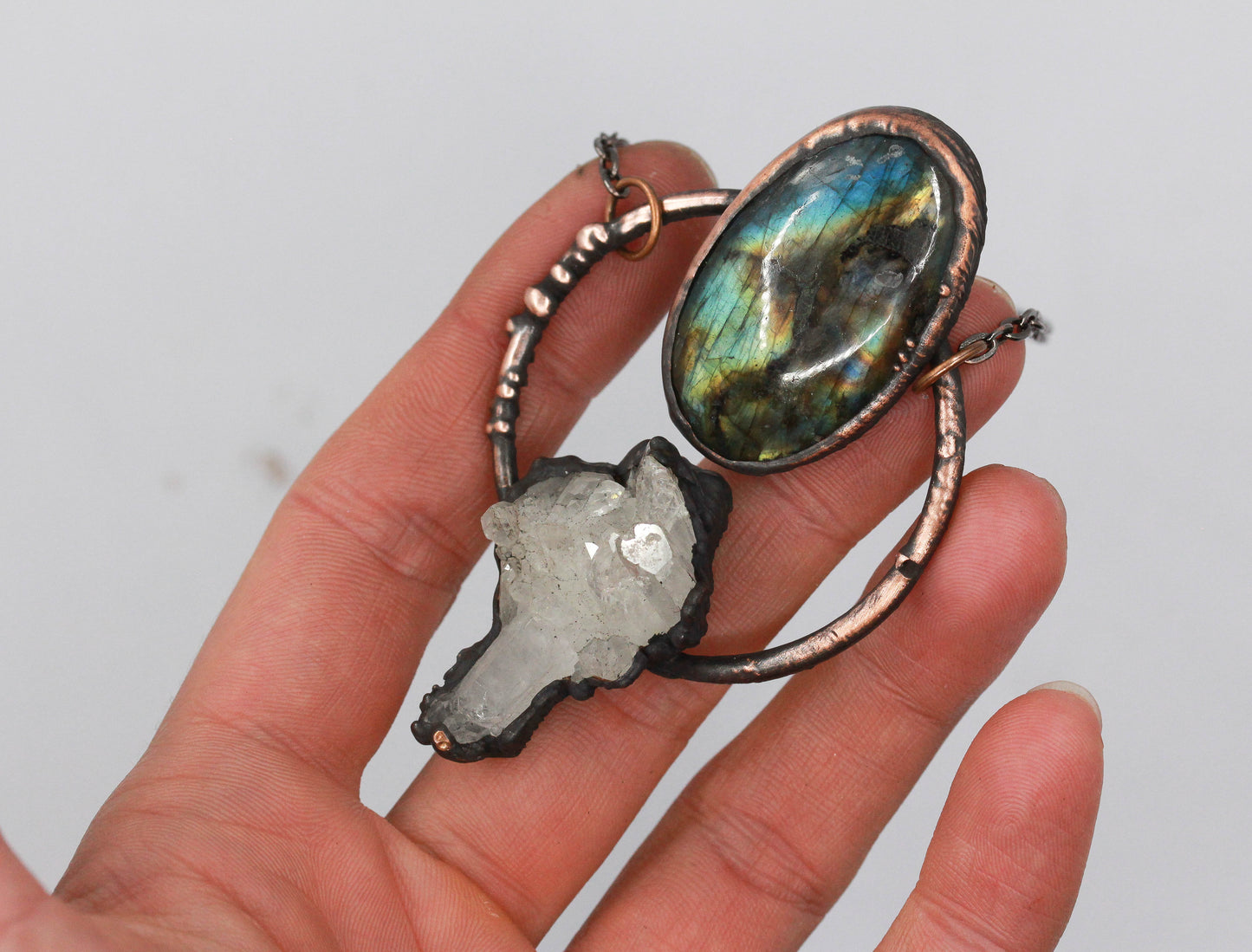 Quartz & Labradorite Necklace