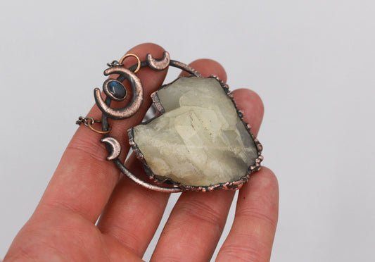 Moonstone & Labradorite Moon Necklace