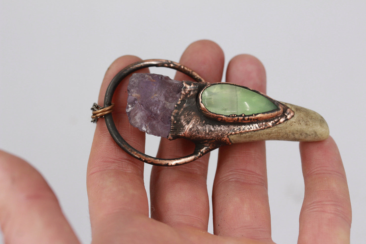 Deer Antler & Fluorite Necklace