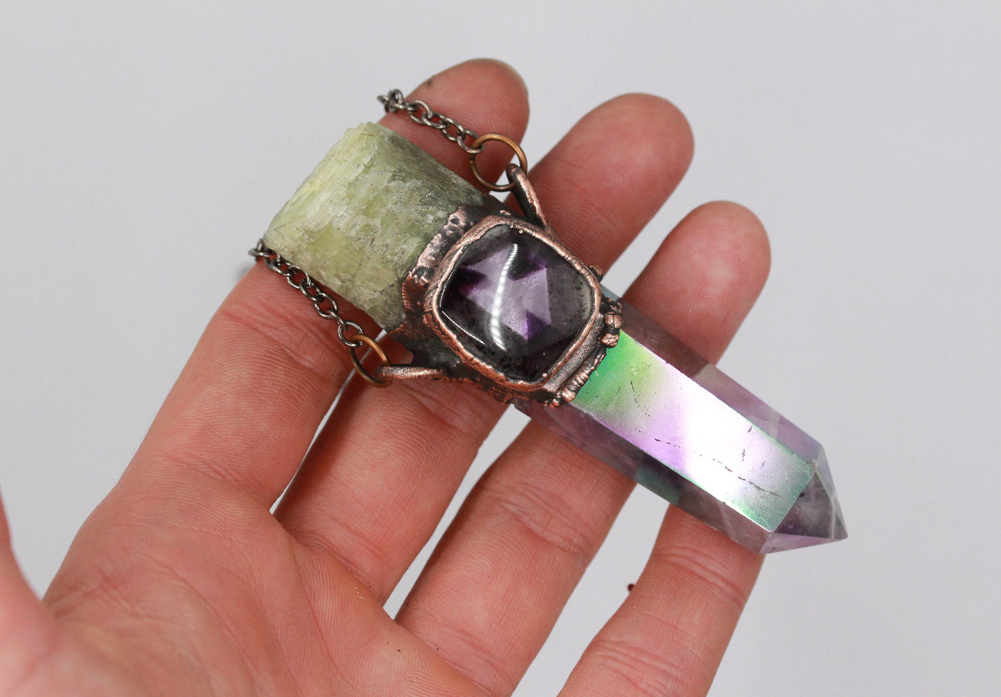 Aura Amethyst, Amethyst & Diopside Necklace