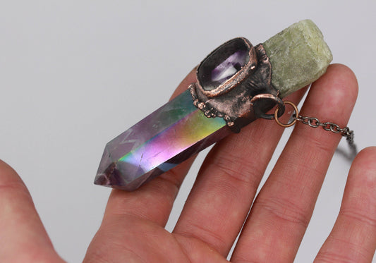 Aura Amethyst, Amethyst & Diopside Necklace