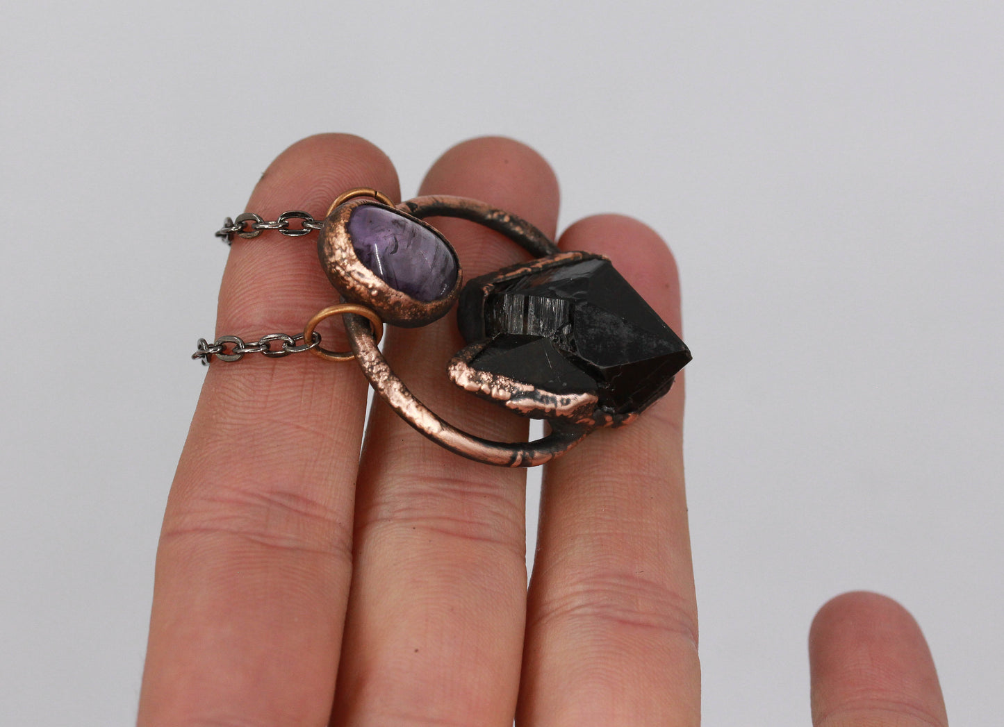 Smoky Quartz & Amethyst Necklace