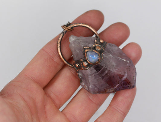 Large Amethyst & Moonstone Necklace