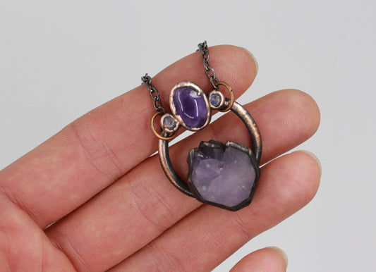 Amethyst & Moonstone Necklace
