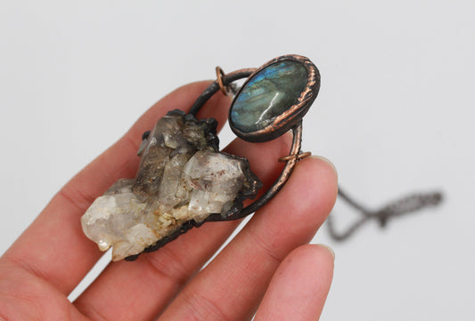 Quartz & Labradorite Necklace