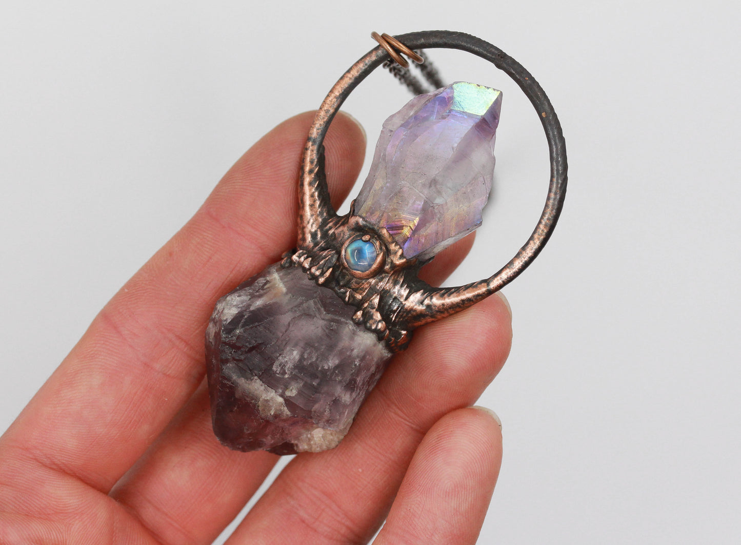 Aura Amethyst & Amethyst Necklace