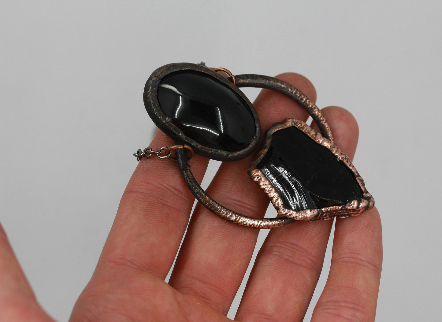 Obsidian Hoop Necklace