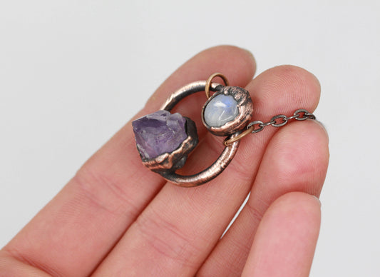 Amethyst & Moonstone Necklace