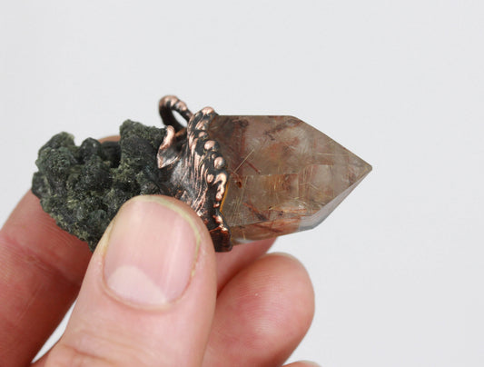 Rutilated Quartz & Prehnite Necklace