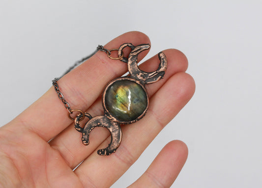 Labradorite Moon Necklace