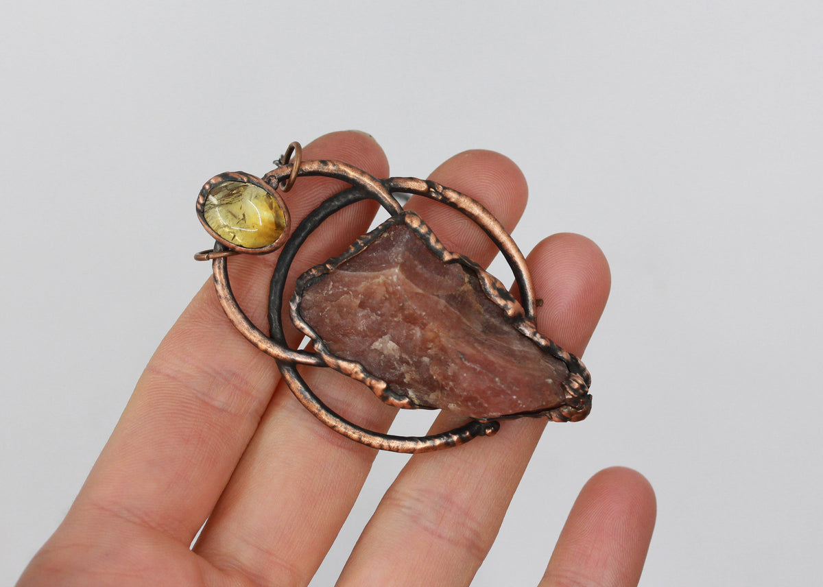 Rhodochrosite & Citrine Necklace