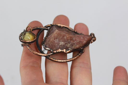 Rhodochrosite & Citrine Necklace