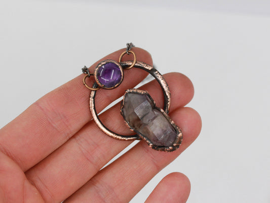 Amethyst Hoop Necklace