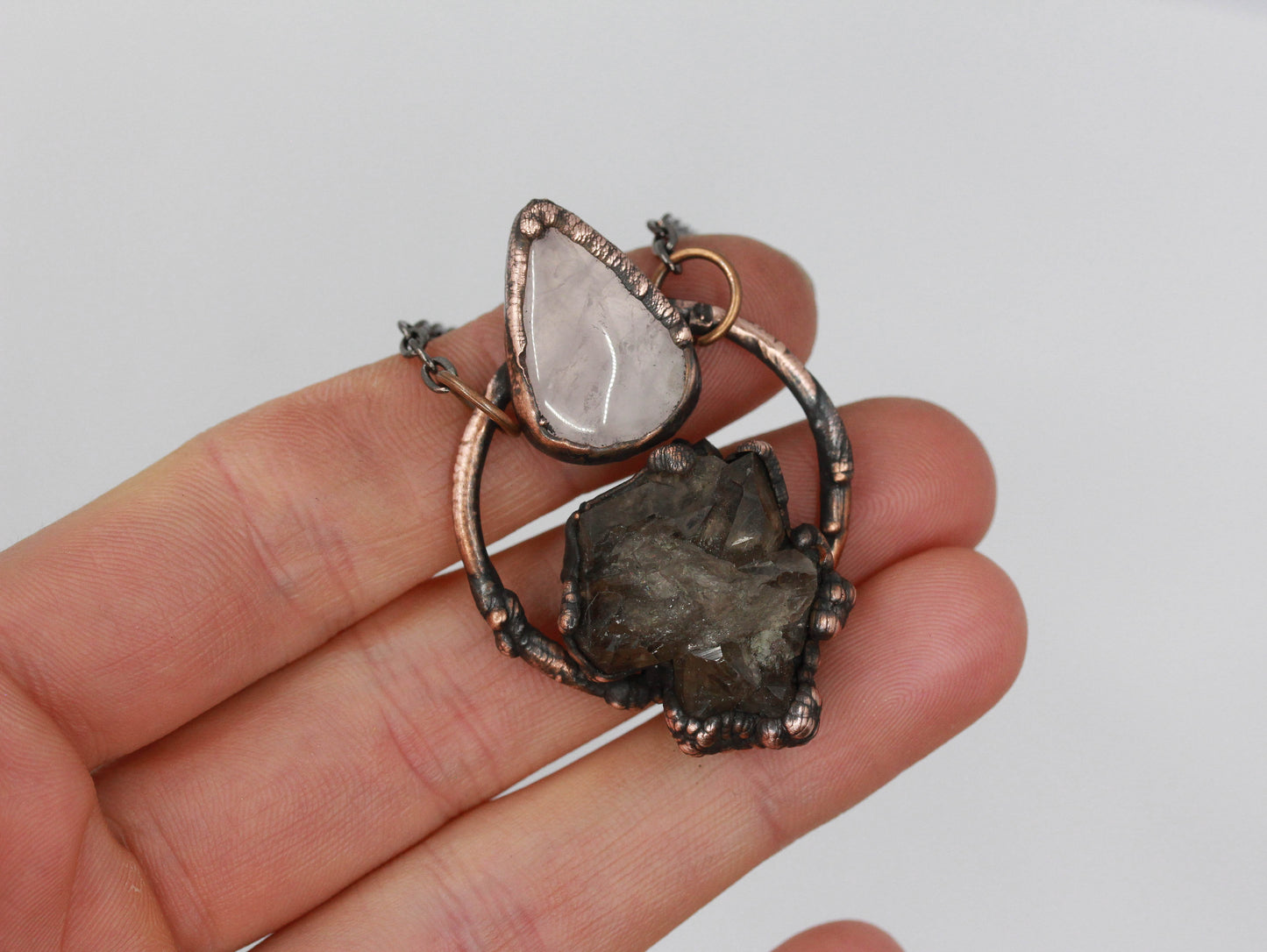 Smoky Quartz & Rose Quartz Necklace