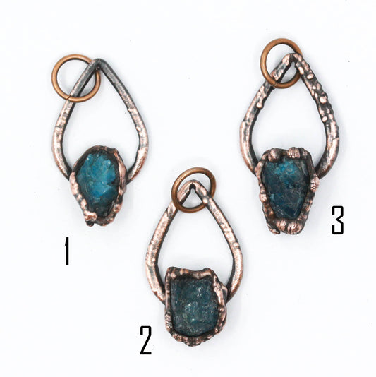 Raw Apatite Teardrop Necklace