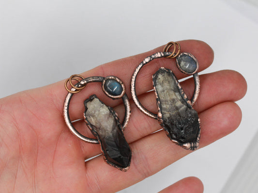 Smoky Chevron Amethyst & Labradorite Necklace