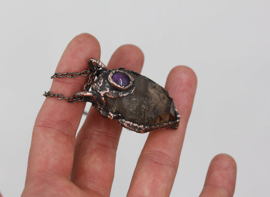 Smoky Quartz & Amethyst Necklace