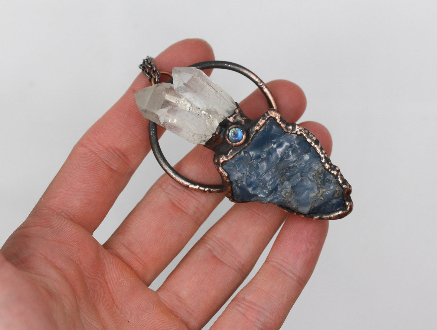 Owyhee Opal, Quartz & Moonstone Necklace