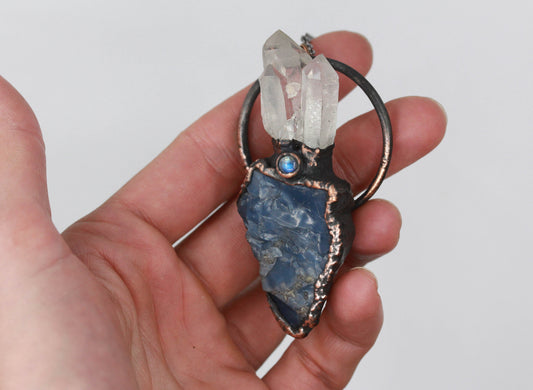 Owyhee Opal, Quartz & Moonstone Necklace