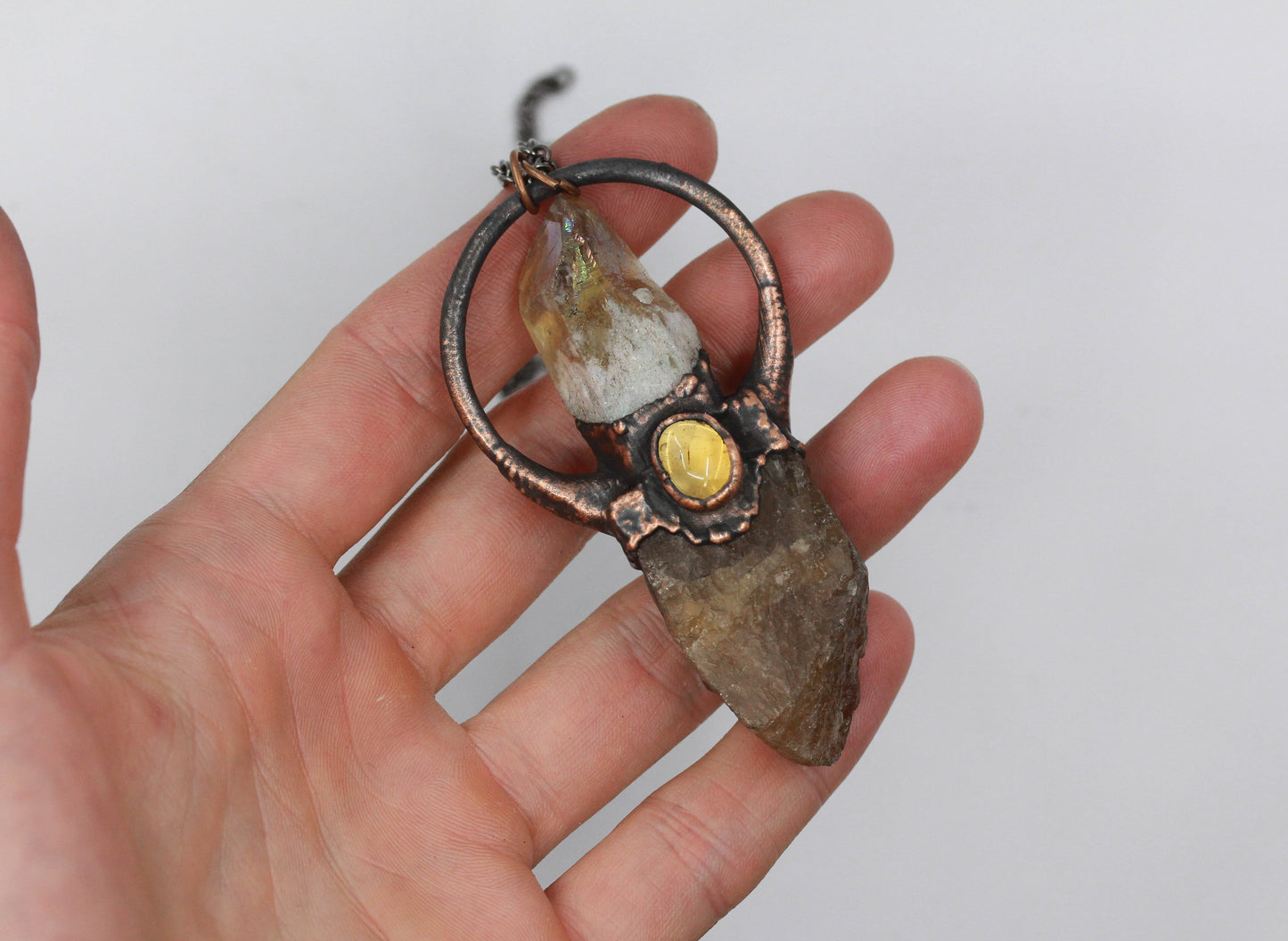 Citrine & Aura Citrine Necklace