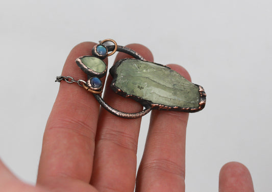 Prasiolite, Prehnite & Moonstone Necklace