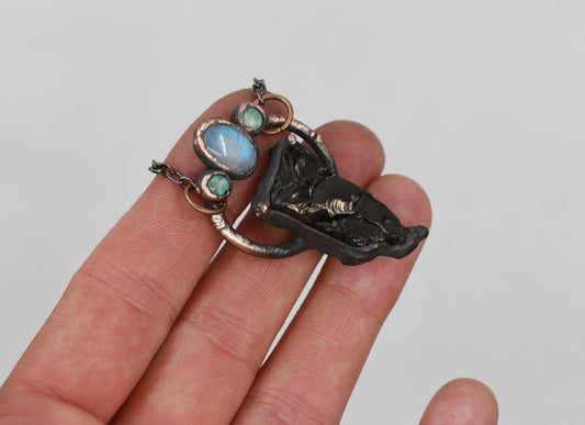 Elite Shungite, Moonstone & Amazonite Necklace