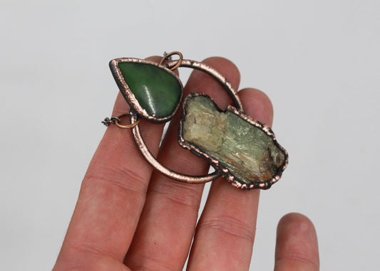 Green Kyanite & Serpentine Necklace