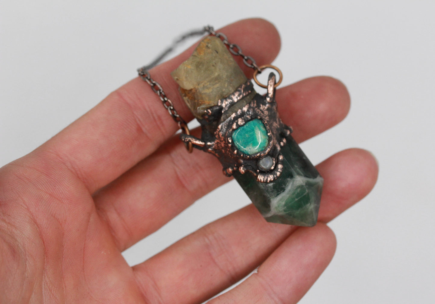 Fluorite, Apatite & Amazonite Necklace