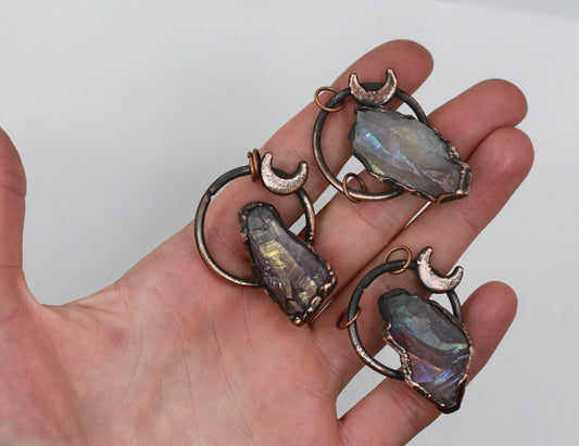 Aura Amethyst Moon Necklace