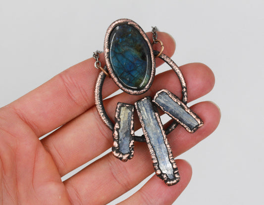 Blue Kyanite & Labradorite Necklace
